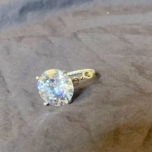 Sterling silver ring with big crystal